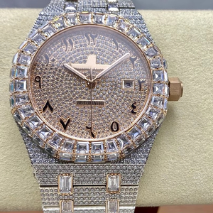 นาฬิกากีฬาอาหรับนักดำน้ำ41มม. 3120การเคลื่อนไหว15400แบบทูโทนสีโรสโกลด์รูปดาวประดับเพชรรูปตัวที - Product Image 1