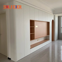 Meuble TV moderne en bois, console multimédia, centre de divertissement avec rangement personnalisé pour salon, meubles contemporains pour la maison américaine