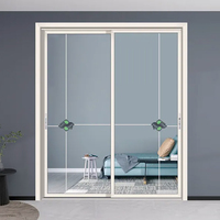 Portes en verre en alliage d'aluminium étanches modernes Zhongfeng pour intérieur, surface finie, aucun perçage requis, garantie 5 ans, villa