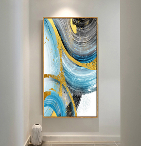 Bán buôn vàng nổi khung tường nghệ thuật 3 Bảng điều chỉnh trừu tượng thiết kế hiện đại vải sơn trừu tượng tường nghệ thuật trang trí nội thất - Product Image 3