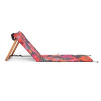 Chaise longue de plage confortable, personnalisable, portable, légère, réglable, avec support dorsal en bois rembourré, pour l'extérieur