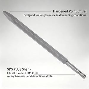 Cincel Puntiagudo SDS Plus de Acero Aleado Tratado Térmicamente, Broca para <span class=keywords><strong>Martillo</strong></span> Perforador, Herramienta de Demolición de Alta Resistencia para Concreto, Ladrillo y Piedra - Product Image 2