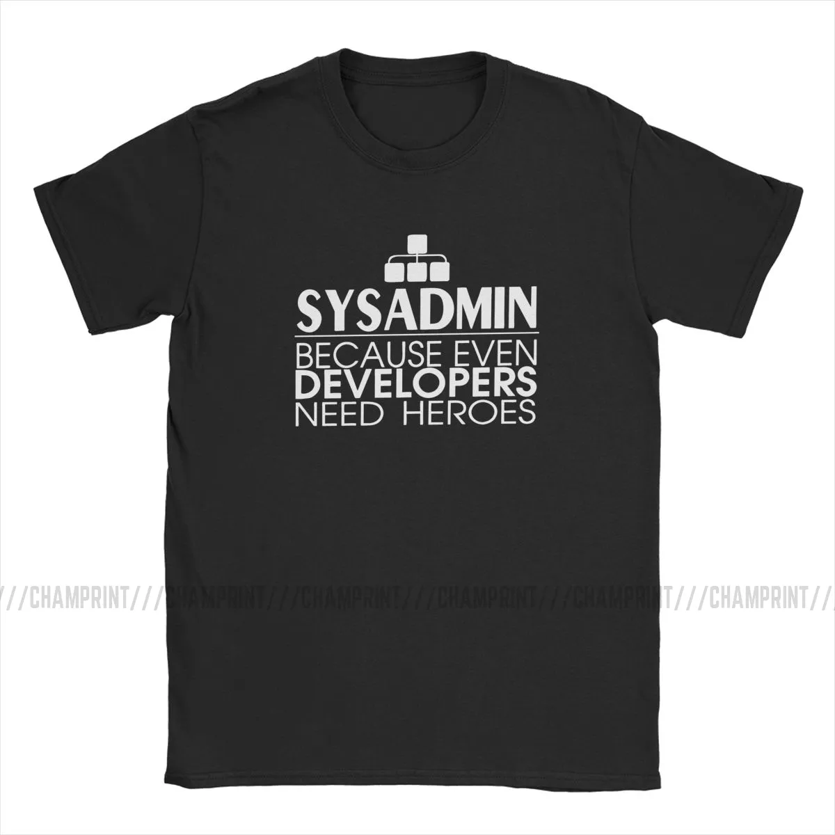 Men T-Shirt Sysadmin Because Even Developers Need Heroes Funny Tee Shirt Arch Linux Programmer Developer Geek Nerd T Shirts