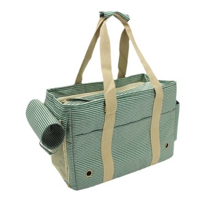 Pet Carrier Striped Red Brown Handle Breathable For <b>Small</b> Dogs Cats Travel Bag - Product Image 5