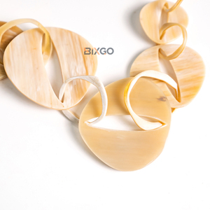 Collar de Cuerno de Búfalo Natural Estilo Boho con Cadena Gruesa de 6 Eslabones Grandes, Joyería de Moda, Accesorios de Moda - Product Image 3