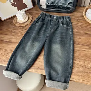 Hot Sale Product Polyester / Cotton Casual Solid Ankle-Length Kids Boys Jeans Pants
