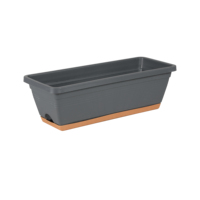 Jardinière rectangulaire auto-arrosante en plastique pour plantes avec plateau en plastique, adaptée aux fleurs, utilisation intérieure et extérieure