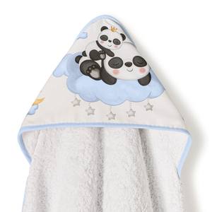 1X1 MT. MOD. PANDA NUBE Kids Fleece Bath <b>Towel</b> <b>Set</b> Blue Square Animal Pattern for Baby Care - Product Image 1