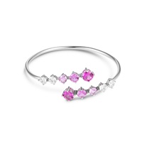 Jasen Offre Spéciale étoile féminine le même design en direct rubis topaze ensemble en argent sterling 925