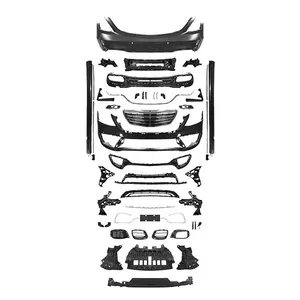 Pièces détachées automobiles Style S63 pour Mercedes-Benz W222 à S63 AMG PP Kits de carrosserie de pare-chocs avant arrière Grille 2013-2020 W222 S63 Jupe latérale