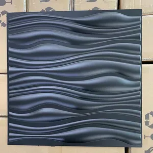 批发防水防潮adesivo pared decoracion parael hogar塑料壁纸pvc墙板3d黑色