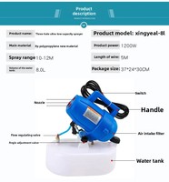 Pulvérisateur électrique à très faible volume alimenté par batterie de 4,5 L, modèle S-46 (bleu/blanc) pour la désinfection et la lutte antiparasitaire