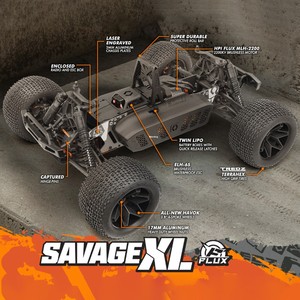 HPI RACING SAVAGE XL FLUX V2 GTXL-6 160103 RTR 4WD 1/8 RC Camioneta Monstruo Eléctrica de Metal, Juguete para Adultos y Niños - Product Image 5