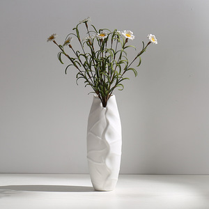 Vaso Moderno in Ceramica Bianca Minimalista <span class=keywords><strong>per</strong></span> Decorazione Casa, Centrotavola Soggiorno, Composizioni di <span class=keywords><strong>Fiori</strong></span> Secchi - Product Image 4