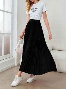 Jupe formelle pour femme de style européen et américain, élégante, plissée, coupe parapluie, taille naturelle, respirante, en polyester écologique - Product Image 5
