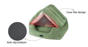 Nouveau style 2026 2022 Lit <span class=keywords><strong>igloo</strong></span> de luxe pour chat, maisonnette d'intérieur pour animaux, lit-caverne mignon pour chat, en matériau PP, pour apaiser, motif uni, pour chiens, pour le sommeil - Product Image 3