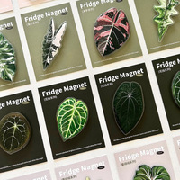 Aimants de réfrigérateur en acrylique à motif de feuille de plante, décoration magnétique verte créative, souvenirs culturels, vente en gros en Chine