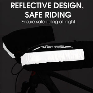 WEST BIKING Housse de guidon de vélo avec doublure en polaire réfléchissante, imperméable, élastique, mitaines de guidon de vélo - Product Image 3