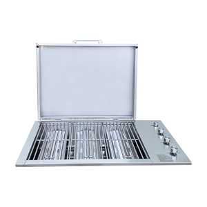 3 Burner phẳng thép không gỉ được xây dựng trong bảng Top gas nướng thả trong nhà bếp ngoài trời di động - Product Image 2