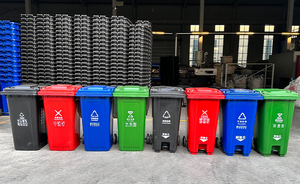 Bán buôn 50L 30L HDPE thân thiện với môi recyclingtrash có thể với bánh xe để sử dụng ngoài trời - Product Image 3