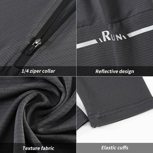 Camisetas Deportivas <span class=keywords><strong>de</strong></span> <span class=keywords><strong>Manga</strong></span> <span class=keywords><strong>Larga</strong></span> para Hombre, <span class=keywords><strong>de</strong></span> Secado Rápido, para Gimnasio, Running y Atletismo, con Cierre <span class=keywords><strong>de</strong></span> Cremallera 1/4, Disponibles en Stock - Product Image 5