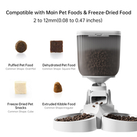 Distributeur automatique de nourriture pour animaux de compagnie 4L, intelligent, avec application, vidéo et commande vocale, double bol, caméra, design détachable, en acier inoxydable