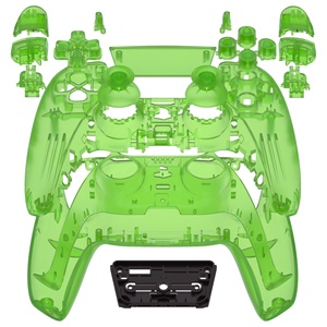 Coque complète pour manette PS5 avec boutons et pavé tactile, coque de remplacement personnalisée transparente verte, plaque avant et arrière - Product Image 3