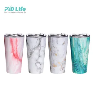 PYD Life 핫 세일 16OZ 대리석 텀블러 스테인레스 스틸 텀블러 차가운 유지 뜨거운 뚜껑