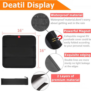 Parasol Plegable para RV, Película de Aluminio Magnética para Ventana de Coche, Techo Solar, Color Negro, Plateado, Gris, Ajuste Universal - Product Image 4