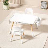 Ensemble Table et Chaise d'Étude Moderne Écologique pour Enfants avec Boîte de Rangement Latérale, Bureau Scolaire Multifonctionnel Réglable pour Enfants - Vente en Gros