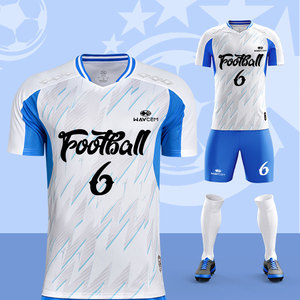 Set da calcio per bambini estivi maglia da calcio a scollo a V con taglio automatizzato e sublimazione per allenamento Top Style - Product Image 1