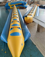 Usine en gros simple bateau banane gonflable double tube banane gonflable remorquable bateau flottant pour jeu d'eau d'été