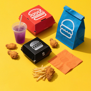 Logo personalizzato usa e getta carta Kraft nera per uso alimentare scatola di hamburger e patatine fritte da portare fuori contenitore Fast Food - Product Image 2