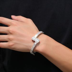 Hip Hop Copper Irregular Shape Zircon Geometric Gold Silver Adjustable Diamonds Jewelry Bracelet <b>Men</b> Women - Product Image 2