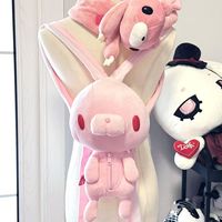 Boneka Kelinci Lucu dengan Ransel Mata Merah, Isian Kapas PP Super Lembut Peredam Tekanan, Dapat Dicuci, Pereda Stres
