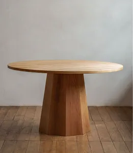 Heim Walnuss Massivholz Esstisch für 6 Sitzer runder Holztisch für Esszimmer