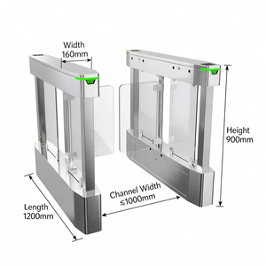Torniquete de puerta batiente personalizado de fábrica, bidireccional, antipinzamiento, control de acceso de seguridad, lector RFID, barrera de puerta batiente de acero inoxidable SUS304 - Product Image 3