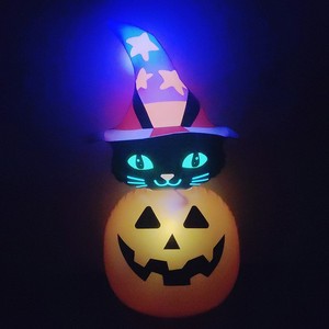 Inflatable Pumpkin Cat Decoration 115cm Halloween Outdoor Yard Decor PVC Material Party Festival Use - Product Image 3