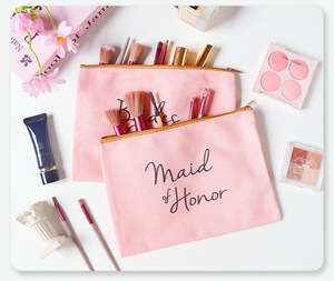 1 pezzo personalizzato regalo del ringraziamento modello di tela borsa per il trucco da viaggio <span class=keywords><strong>wc</strong></span> custodia custodia per cosmetici <span class=keywords><strong>cerniera</strong></span> per addio al nubilato - Product Image 6