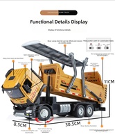 Model Truk Dump Tarik Mundur Skala 1:24 dari Logam Diecast untuk Anak-Anak - Mainan Teknik dengan Fitur Pintu Terbuka, Usia 14 Tahun ke Atas