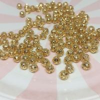 Perles creuses en or 14 carats petites perles en or perles en vrac bricolage perles faites à la main perles en or accessoires de bijoux