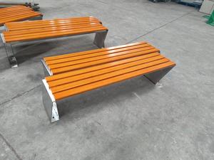 Buiten Vrije Tijd Dubbel Lange Bank Stoel Antiseptisch Hout Plastic Gepoedercoat Metalen Frame <span class=keywords><strong>Park</strong></span> Rij Stoel Drukbehandelde Natuur - Product Image 3