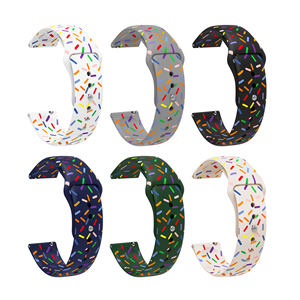 Forwelleny 20 22mm yeni canlı gökkuşağı yağmur damlası silikon kayış Samsung izle 4 5 bant Galaxy klasik/aktif <span class=keywords><strong>2</strong></span>/<span class=keywords><strong>3</strong></span> 42 46mm - Product Image 2