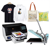 Nueva fábrica personalizada comercial A3 A2 Impresión dual Automática DTG Impresora de camisetas de inyección de tinta Máquina de Impresión textil I3200 Cabezales