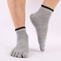 Chaussettes de sport pour hommes, 5 doigts, à bout fendu, invisibles, en coton respirant, écologiques, pour l'automne