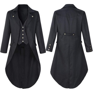 Veste longue gothique pour homme, style steampunk, époque victorienne, vintage, manches longues, style européen et américain, mélange de polyester et de coton - Product Image 4