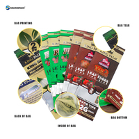 Sachet plat transparent avec fenêtre, embouts pour cigares, finition givrée mate, emballage en feuille d'aluminium Mylar