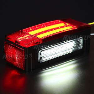 2 pièces Feux arrière LED rectangulaires pour camion, feux stop, clignotants, indicateurs pour remorque, bateau, camping-car, tracteur, poids lourd - Product Image 4