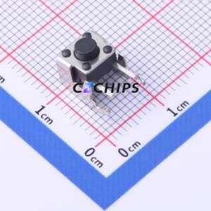 TS-KG02N-BB50F Tactile Switch Through hole Component (THT) Switch Single Pole Single Throw Round Button 2.5N Right Angle Insert - Product Image 1