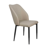 Chaise de salle à manger de luxe nordique, chaise en cuir minimaliste italienne moderne pour usage domestique, tabouret de restaurant d'hôtel avec dossier